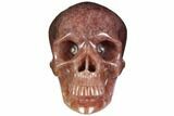 Realistic, Carved Strawberry Quartz Crystal Skull #116689-4